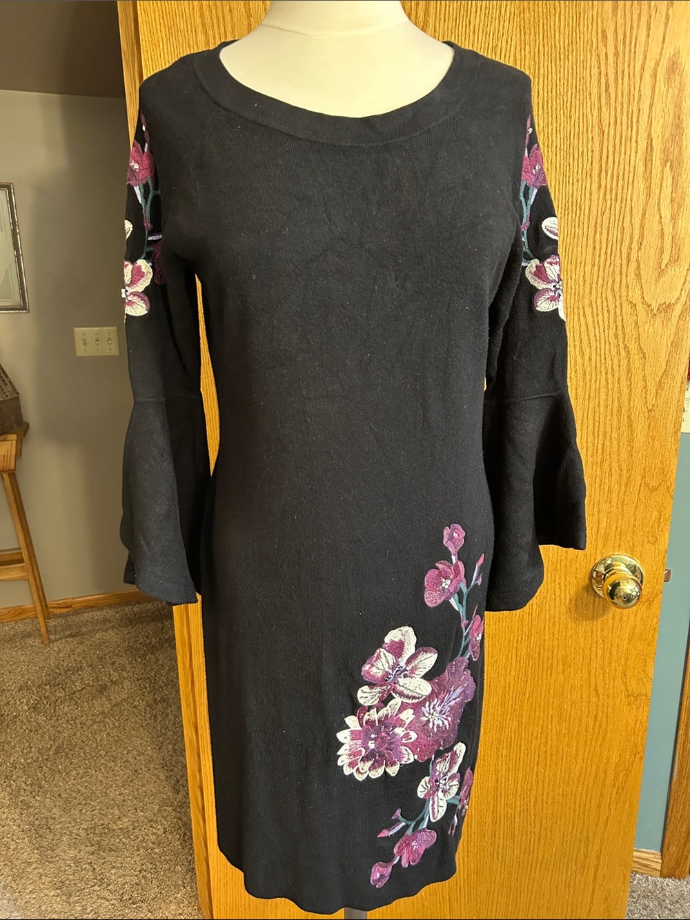 Unbranded INC International Concepts Floral Embroidered  Sweater Y2K Dress